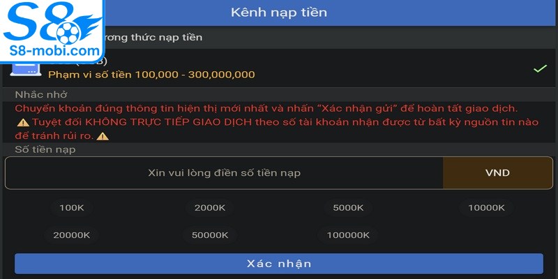 Nạp tiền thông qua ngân hàng nội địa tiện lợi và phổ biến