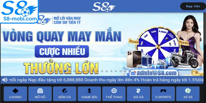 S8 là nền tảng giải trí trực tuyến nổi bật, hoạt động hợp pháp
